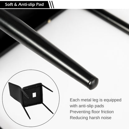 Set of 6 High Back Dining Chairs with Metal Legs and Foot Pads