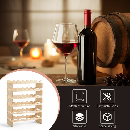 6 Tier Wine Rack with stackable Design for 36 Bottle