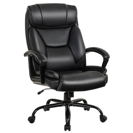 Rotary office armchair made of ecological leather