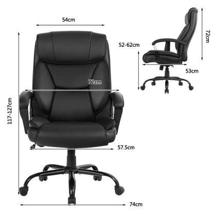 Rotary office armchair made of ecological leather