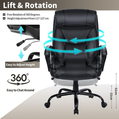 Rotary office armchair made of ecological leather