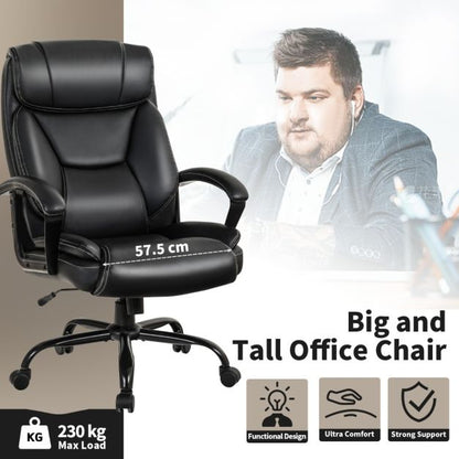 Rotary office armchair made of ecological leather