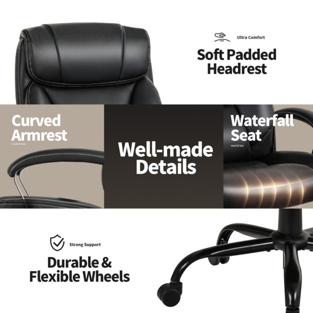 Rotary office armchair made of ecological leather