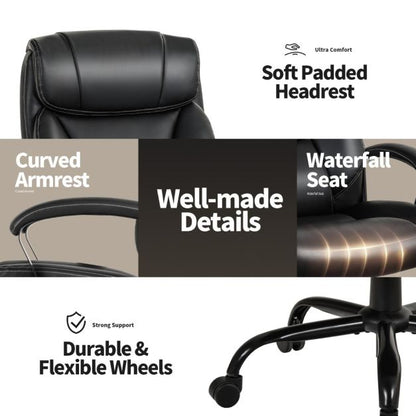 Rotary office armchair made of ecological leather
