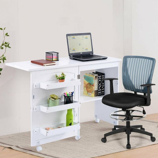 2-In-1 Multifunctional Sewing Machine Cart Table with Lockable Casters