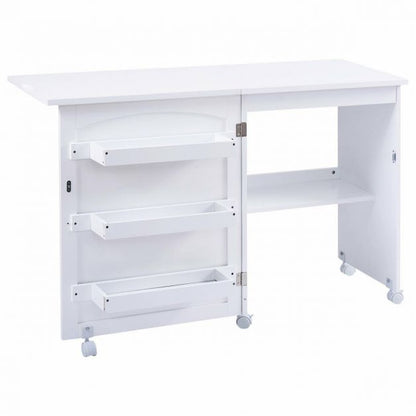 2-In-1 Multifunctional Sewing Machine Cart Table with Lockable Casters