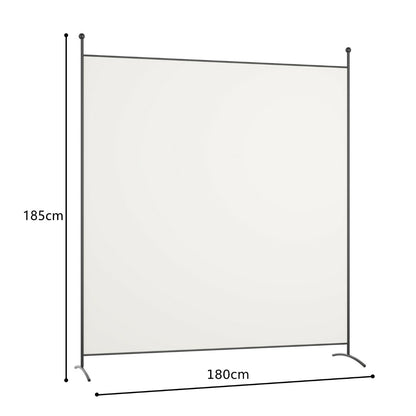 Single Panel Room Divider with Curved Support Feet-White