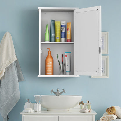 Bathroom Medicine Cabinet with Mirror and Adjustable Shelf-White