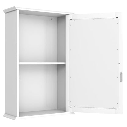 Bathroom Medicine Cabinet with Mirror and Adjustable Shelf-White