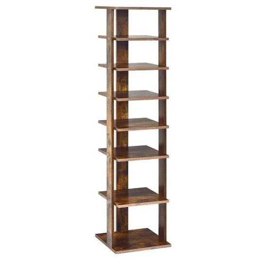 Wooden Vertical Shoe Rack with 7 Shelves-Brown