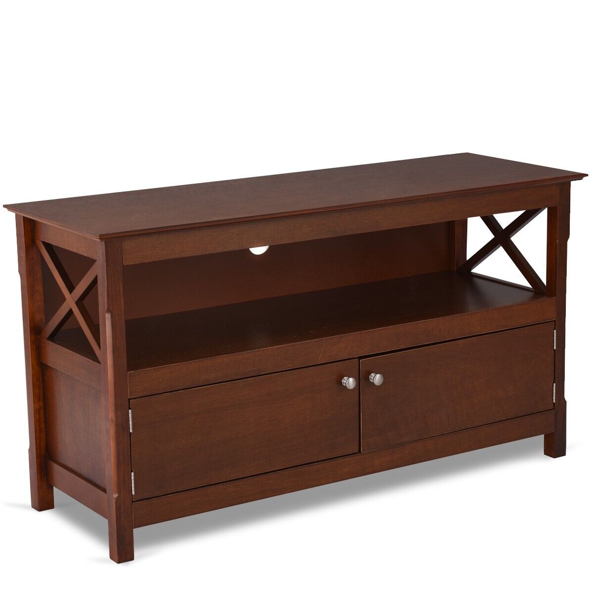 Wooden TV Stand for TVs up to 50 Inches-Brown