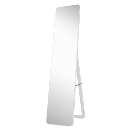Floor Mirror with Stand and Solid Wood Frame for Living Room