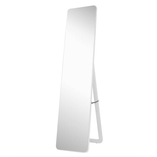 Floor Mirror with Stand and Solid Wood Frame for Living Room