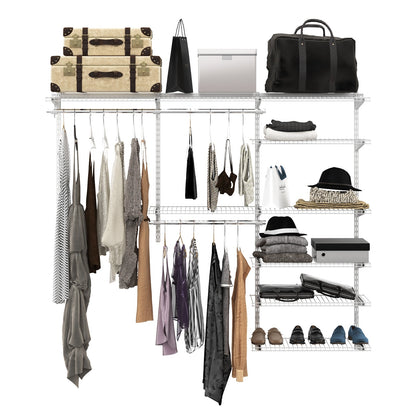Custom Closet Organizer Kit with Cloth Rods for Bedroom