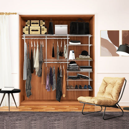 Custom Closet Organizer Kit with Cloth Rods for Bedroom