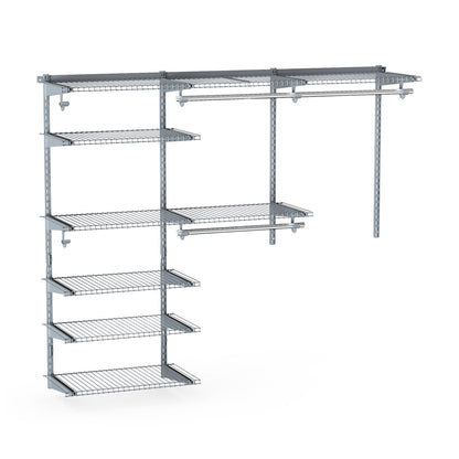 Custom Closet Organizer Kit with Cloth Rods for Bedroom