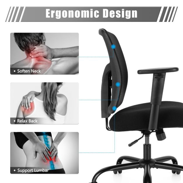 Mesh Ergonomic Swivel Chair with Lumbar Support for Office