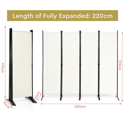 4 Panel Wall Privacy Screen Protector for Home-White