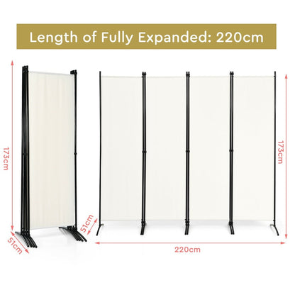 4 Panel Wall Privacy Screen Protector for Home-White