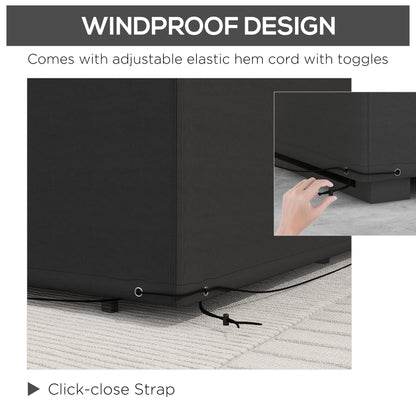 Outsunny Outdoor Garden Furniture Cover Waterproof, Anti-UV 600D Heavy Duty Oxford Fabric Patio Furniture Cover for Rectangular Sofa Table Set, Black, 245 x 165 x 66 cm