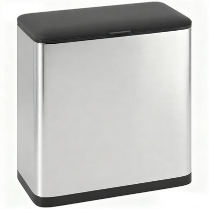 HOMCOM 8L Hanging Kitchen Bin, Rubbish bin with Lid and Removable Inner Bucket for Under Cabinet Door, Under Sink, Office