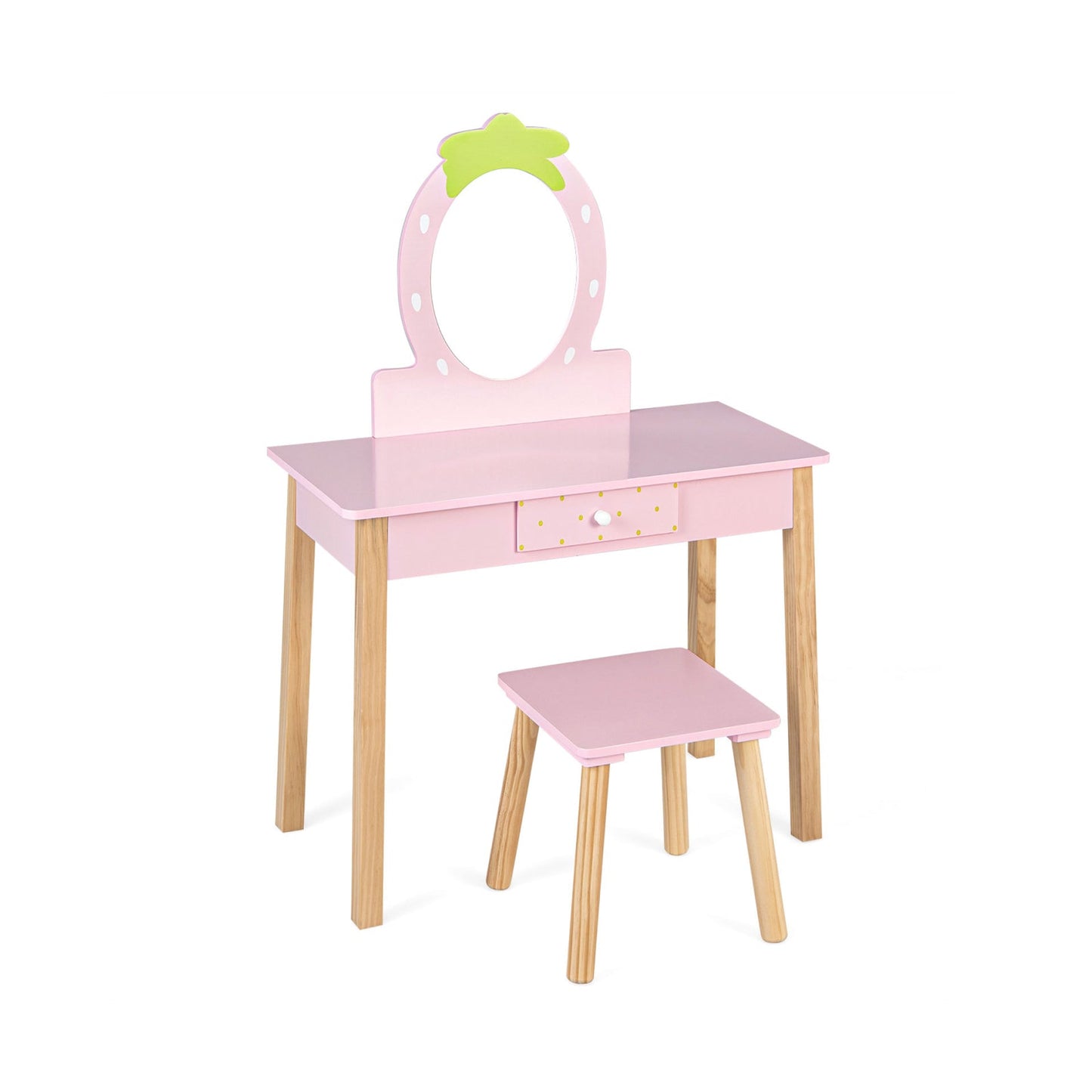 2-in-1 Children's Vanity Set with Stool for Kids