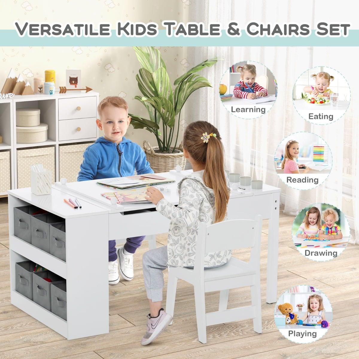 Maxi-Storage 2-in-1 Children's Art Table Set