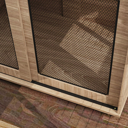 PawHut Dog Crate Furniture with Sliding Door for Medium Dogs, Brown