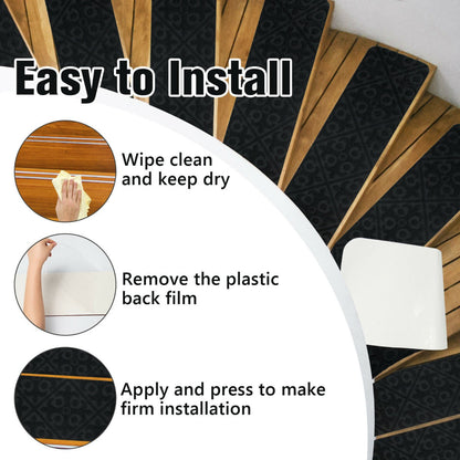 Non-Slip Stair Mats with Reusable Adhesive-Black