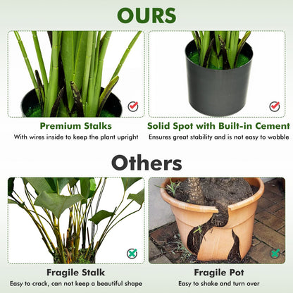 5 Feet Artificial Tree Faux Monstera Deliciosa Plant for Home Indoor and Outdoor