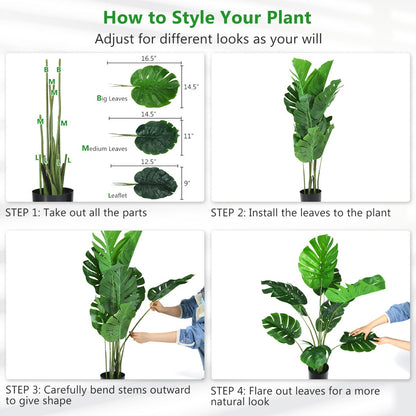 1.2M Artificial Monstera Deliciosa Tree for Home Office-1 piece