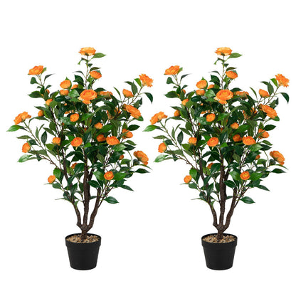 3.3 Feet Artificial Camellia Tree for Indoor and Outdoor