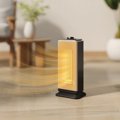 HOMCOM 2000W Ceramic Electric Heater with Fan, Oscillation - Black