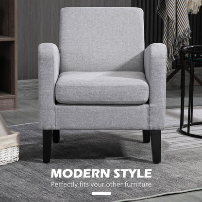 Fotel pudełkowy HOMCOM Linen-Look - jasnoszary