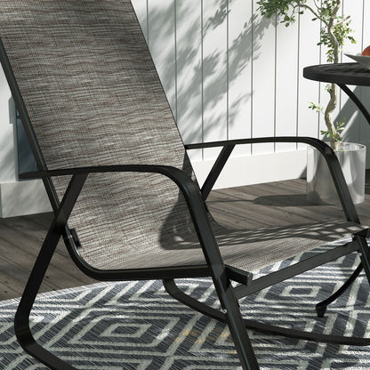 Outsunny Rocking Garden Chair - Jasnobrązowy