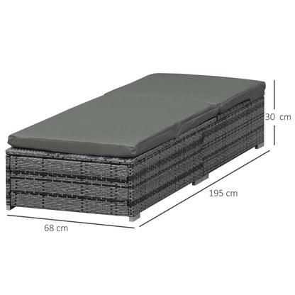 كرسي استرخاء خارجي من الروطان من Outsunny، رمادي اللون