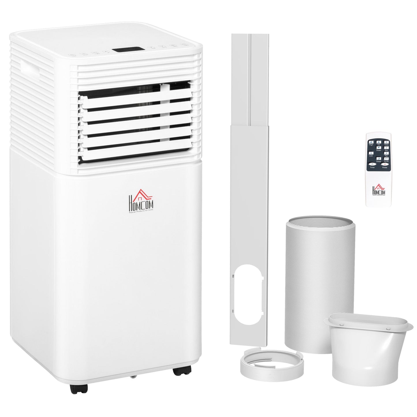 HOMCOM 9000 BTU Portable Air Conditioner for Cooling Dehumidifier Fan, Air Conditioning Unit for Room up to 18m_, with Remote, 24H Timer, Window Mount Kit, R290, A Energy Efficiency