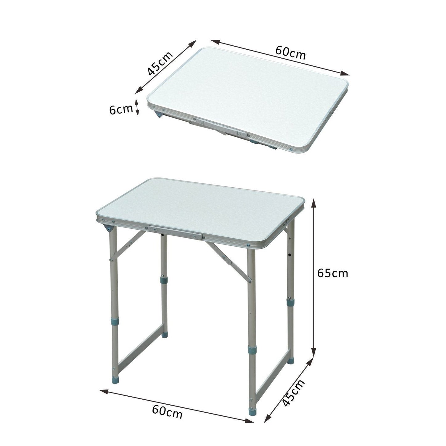 Outsunny Garden Outdoor Camping Table Portable Folding Picnic Table-Silver