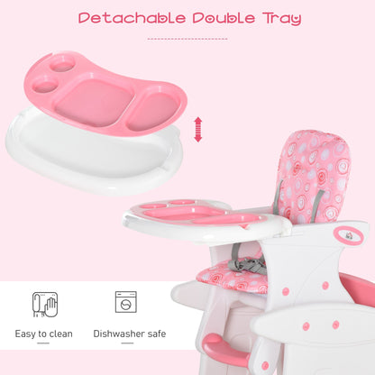 3-in-1 Baby Booster High Chair Seat Pink