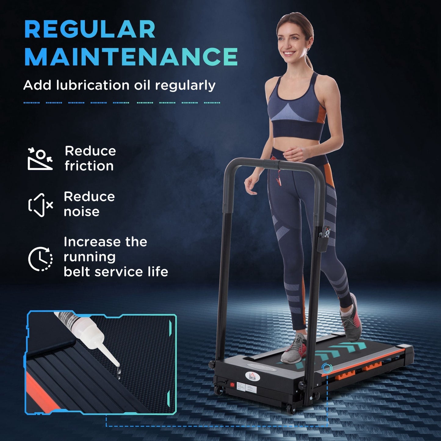 HOMCOM Electric Motorized Treadmill Walking Machine Foldable - 0.5hp | 1 to 6 km/h | Indoor Fitness Exercise Gym w / Remote Control