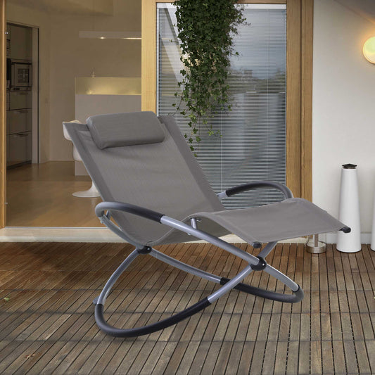 Outsunny Outdoor Orbital Lounger in Light Grey, image 2