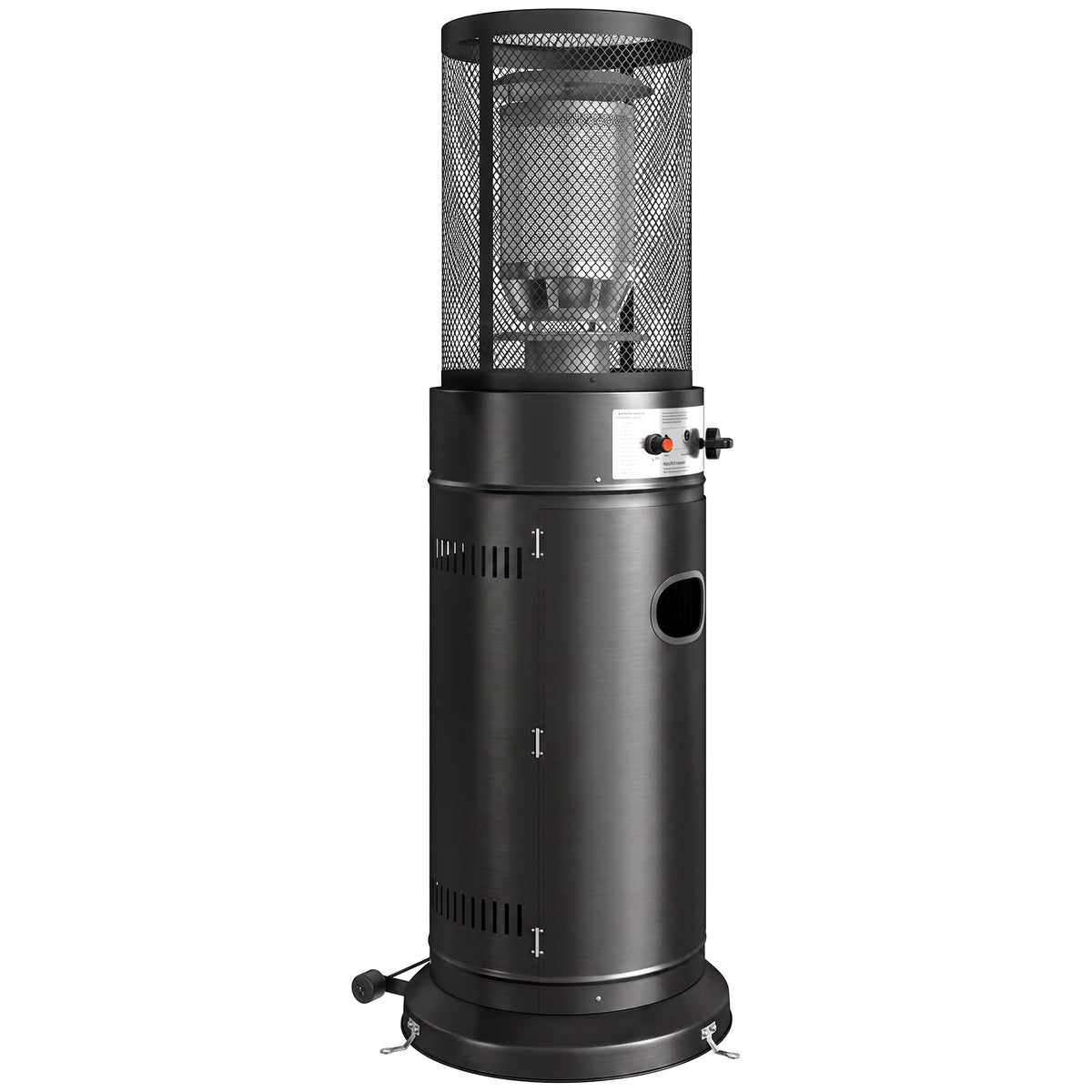 Outsunny Gas Patio Heater, 11 kW Portable Propane Outdoor Heater with Pulse Ignition, Protective Mesh, Tip-over Protection, Black