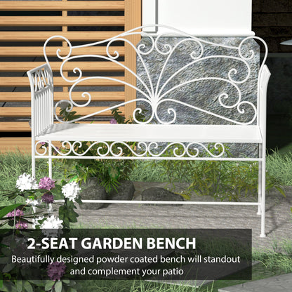 Outsunny Heavy-Duty Garden Bench-White