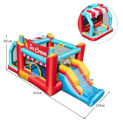 5-in-1 Ice Cream Jumping Castle Inflatable Bounce House with Slide without Blower