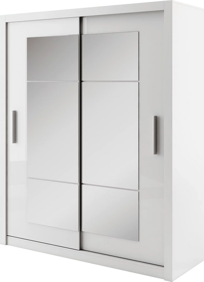 Bravo-02 Sliding Door Mirror Wardrobe 180cm - White