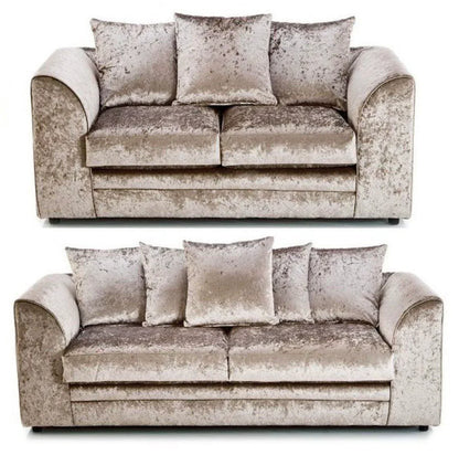 Arabia Crushed Velvet 2 Seater Sofa - Mink