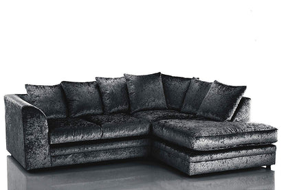 Arabia Crushed Velvet Corner Sofa Set