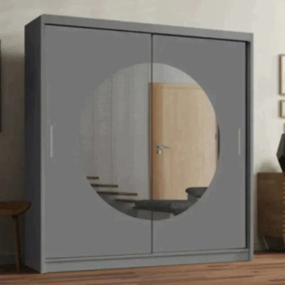 Moon 2 Sliding Door Wardrobe Black, White, Grey - 150cm and 203cm