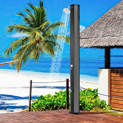 7.5 Feet 15.9 Gallon Solar Heated Outdoor Shower with Shower Head-Black