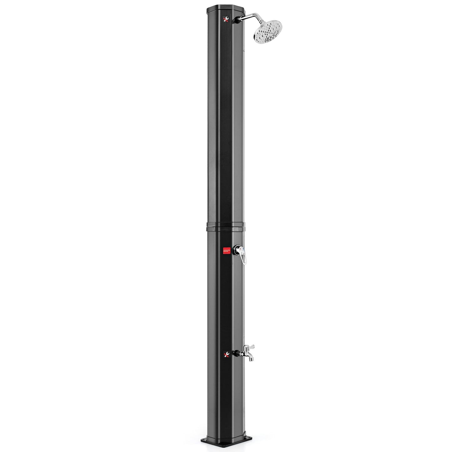 7.5 Feet 15.9 Gallon Solar Heated Outdoor Shower with Shower Head-Black